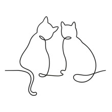 Decorazioni da Parete con Gatti nel Metallo, Decorazioni da Parete con Gatti, Decorazioni da Parete nel Metallo, Decorazioni Murali Minimaliste per
