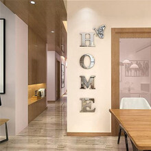 Wall Decor Letter Signs Acrylic Mirror Wall Sticker Wall Decorations for Living Room Bedroom Home Decor Wall,Silver