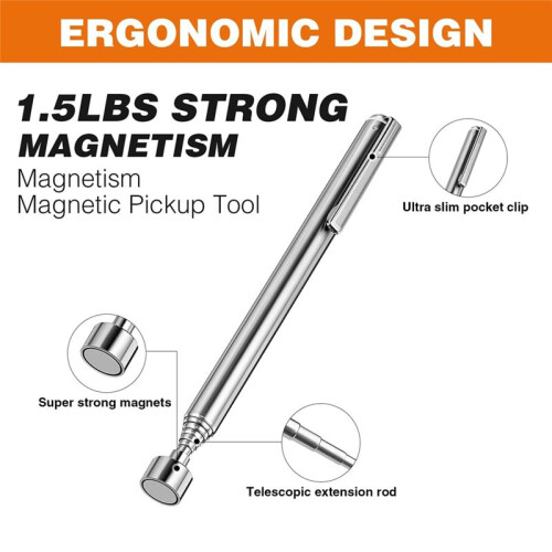 3 Pack Magnetic Pickup Tool- Extendable Magnet, Telescopic Magnetic Pick- Tool, Bendable Flexible Magnetic Pickup Tool 2