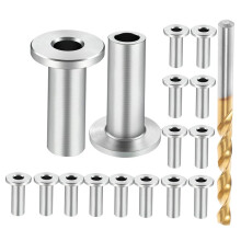 Roestvrijstalen Beschermhulzen voor 1/8 Inch Staaldraadkabelleuning, Kabelleuningset voor Houten Palen, Doe-Het-Zelf Balustrade