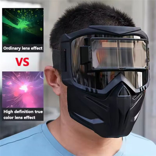 Auto Darkening Welding Glasses Work Face Protector Adjustable Band Impact  Mask Face Cover 2