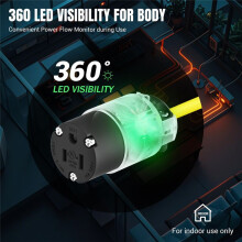 Lighted Straight Blade Electrical Plug and Connector Set,15A 125 Volt NEMA 5-15P NEMA 5-15R 2 Pole 3 Wire Grounding(US)