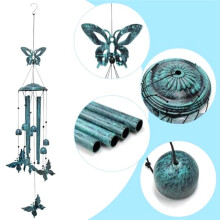 Carillons éOliens Papillon, Carillons éOliens en MéTal Bleu pour L'ExtéRieur, Cadeaux Papillon pour Femmes, DéCorations Papillon, DéCoration