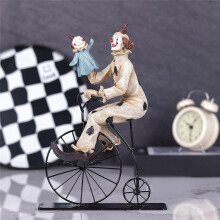 Creatives Clown Circus Statues, Clown Ornaments Home Decor Resin Sculpture, Handmade Crafts Collectible Art Figures-A