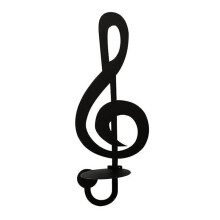 A-Candle Holder Wall-Mounted, Handmade Metal Musical Note Key Shape,Tea Light Display Stand Home Decor