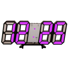3D LED Digitale Klok Lichtgevende Wandklok Multifunctionele USB-Stekker in Elektronische Klok Huisdecoratie, Roze