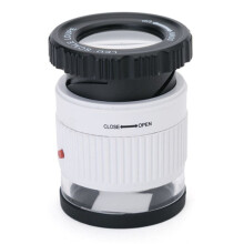 30X Pocket Magnifier with Scale Led Uv Light Illuminated Magnifying Glasses Hd Loupe Jewelry Tool Reading