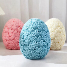 Carving Flower Egg Silicone Candle Mold Catharanthus Soap Resin Plaster Mould Chocolate Cake,S