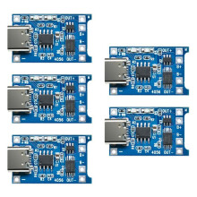 5pcs 5V 1A TYPE-C 18650 Lithium Battery Charging Board Charger Module with Charging Protection Dual Functions TP4056