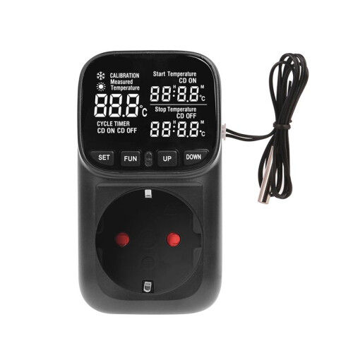 Digital Temperature Controller Socket with Timer  Heating Cooling for Refrigerator Aquaculture 230V EU Plug