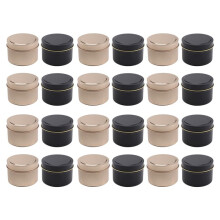 24 Pack Candle Tin Cans with Lids, 4 Oz, Metal Candle Jars for DIY Candle Making, Arts & Crafts, Party Favors and Gifts
