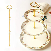 4 Satz Von 3 Stufiger Kuchen Platten StäNder Griff Griff, 2 Arten Abgestufter Obst Kuchen Kuchen Griff Griff Kuchen Blech StäNder, Gold