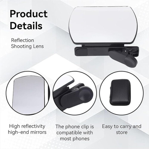 Mirror Reflection Clip Kit Capture Stunning Reflections Instantly Adjustable Angle Smartphone with Remote Control