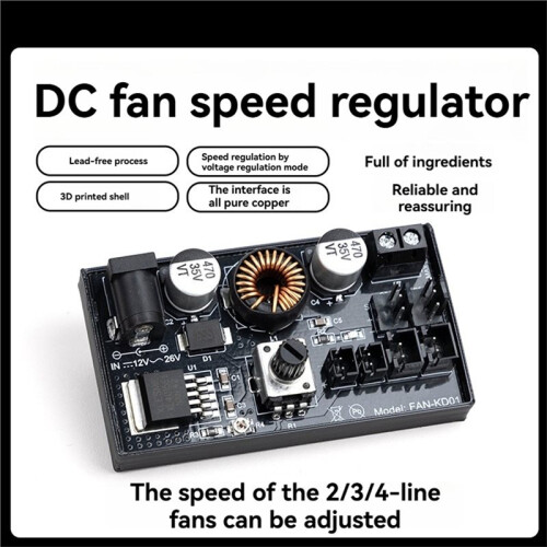 12-26V Voltage Regulator Speed Controller High Power Hub 2/3/4P Fan Cooling Speed Control DIY Temperature Adjust 2