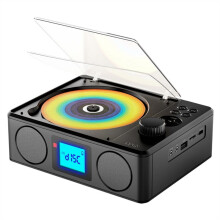 Portable CD Player Wireless Audio Speaker 87.5-108MHZ FM Radio Music Player with Alarm Clock