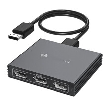 Adaptateur USB-C Vers pour 3 Écrans 4K 60 Hz, Répartiteur DP 1 Entrée / 3 Sorties pour Affichage Étendu DP 1.4 PD 100 W