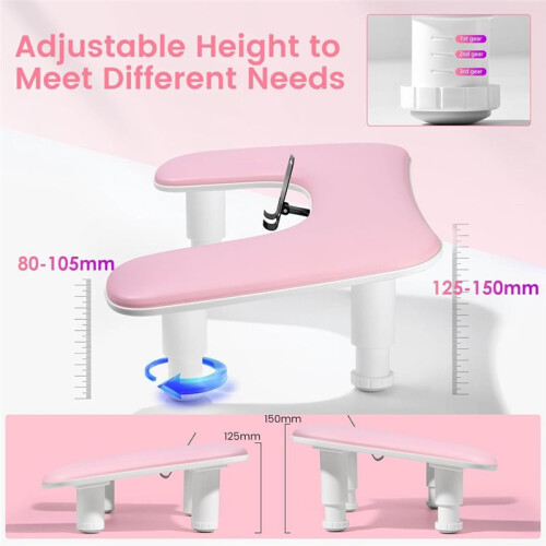 Arm Rest for Nails Tech,Manicure Nail Arm Rest with Rotating Phone Stand, U Shaped Height Adjustable 1