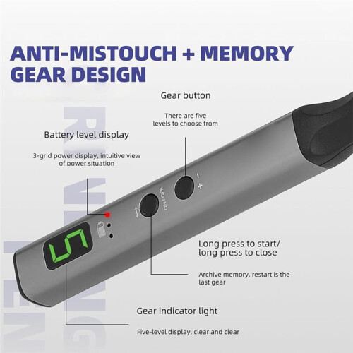 Qinux Gravizer Engraving Pen - with 7 Interchangeable Heads, Anti-Misoperation Protection Memory Speed Settings