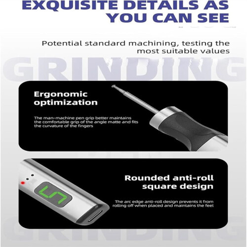 Qinux Gravizer Engraving Pen - with 7 Interchangeable Heads, Anti-Misoperation Protection Memory Speed Settings 1