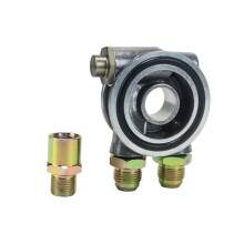 Ölkühler-Filter-Sandwichplatte + Thermostatadapter 3/4" 16-UNF mit AN10-Anschluss