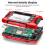 FS2202 Auto Range Multimeter 9999 Counts TRMS AC  Voltmeter Amp NCV Resistance Capacitance Transistor Tester Red 7