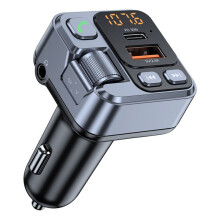 Transmetteur FM de Voiture Modualator Lecteur MP3 de Voiture RéCepteur Audio AUX USB Type C PD30W Chargeur de Voiture Mains Libres