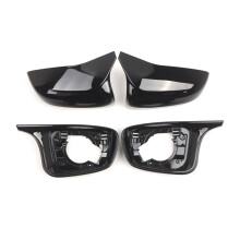 Horn Rearview Mirror Cover+Base Side Wing Mirror Caps for 5 Series F90 M5 2017-2019 LHD 51168064657 51168064658