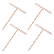 4Pcs T Shape Crepe Maker Pancake Batter Wooden Spreader Stick, Wooden Crepe Tools,Crepe Spreaders for Making Crepes
