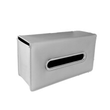 Car Tissue Box Leather Hanging Bag Back Armrest Storage Box Backseat Tissue Case Fix Strap Interior Accessories C