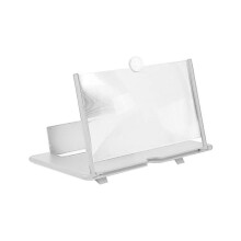 Amplificador de Pantalla 3D de 10 Pulgadas, Soporte Portátil para Vídeo HD con Protección Ocular para Viajes, Color Marfil