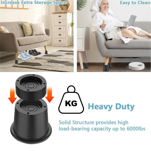Elevadores de Cama de 3 Polegadas, Elevadores de Móveis para Serviços Pesados, Elevadores de Cama, Elevador de Cama Suporta Até 6.000 Libras, 8 1