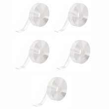 5PCS 5M Tape Super Strong Double-Sided Adhesive Tape Transparent Reusable Waterproof Tapes Heat Resistance 20mm