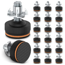 20Pcs Adjustable Furniture Levelers with Floor Protectors,3/8in Heavy Duty Leveling Feet with Rubber Pads, Leg Levelers