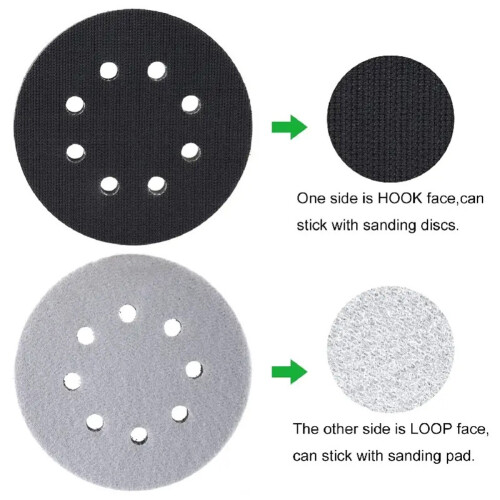 5X Interface Pads 5 Inch 8 Hole Hook & Loop Soft Sponge Foam Sanding Interface Pad for Orbital Sander Polishing 2