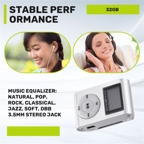 USB Clip MP3 Player Video Screen Support 32GB Micro- TF Card 2