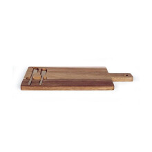 Prato para queijo - LIVOO - MEC138 - Madeira de acácia FSC - 38 x 20 cm - 2 facas imantadas