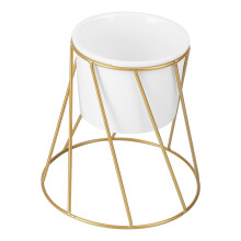 Modern Plant Pot, Minimalist Design Plant Pots For Your Indoor Oasis, High Quality Ceramic, Metal Iron, Anti-Rust Paint Finish, Strong Load-Bearing Ca
