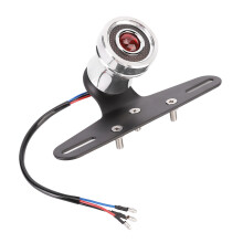 Motorcycle Parts Brake Tail Light Red High Brightness LED Retro Look Universal Fit ABS And Metal Body Easy To Install With License Plate Holder