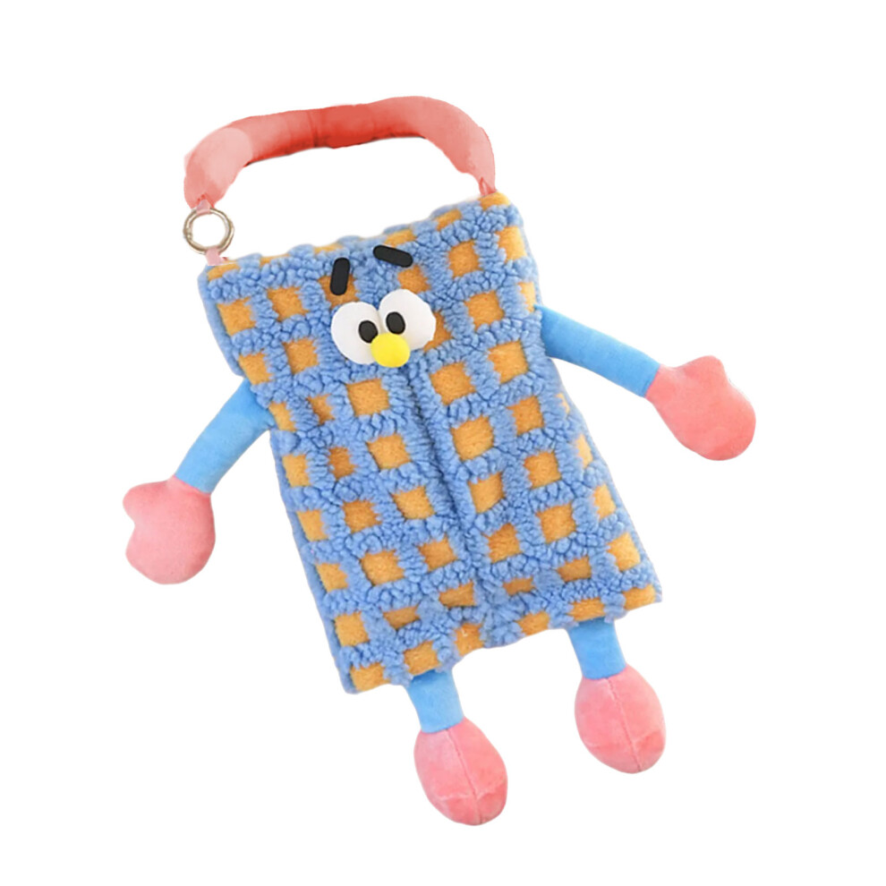 Fashionable Lint Farbic Tissue Container Portable And- Blue 7695000627697