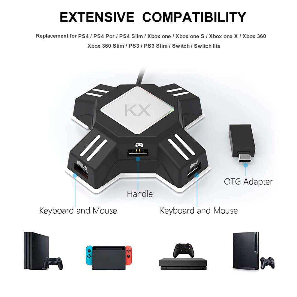 Portable Keyboard Mouse Converter Adapter For Switch, Xbox, Ps5 & Ps4 9361391879363