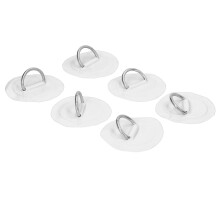 6pcs White Inflatable Boat Kayak D-Ring Pad with Bungee Cord, 8cm