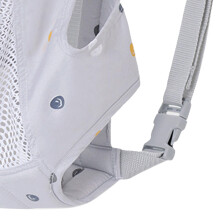Gray Baby Carrier with Ergonomic Design and Breathable Mesh Fabric