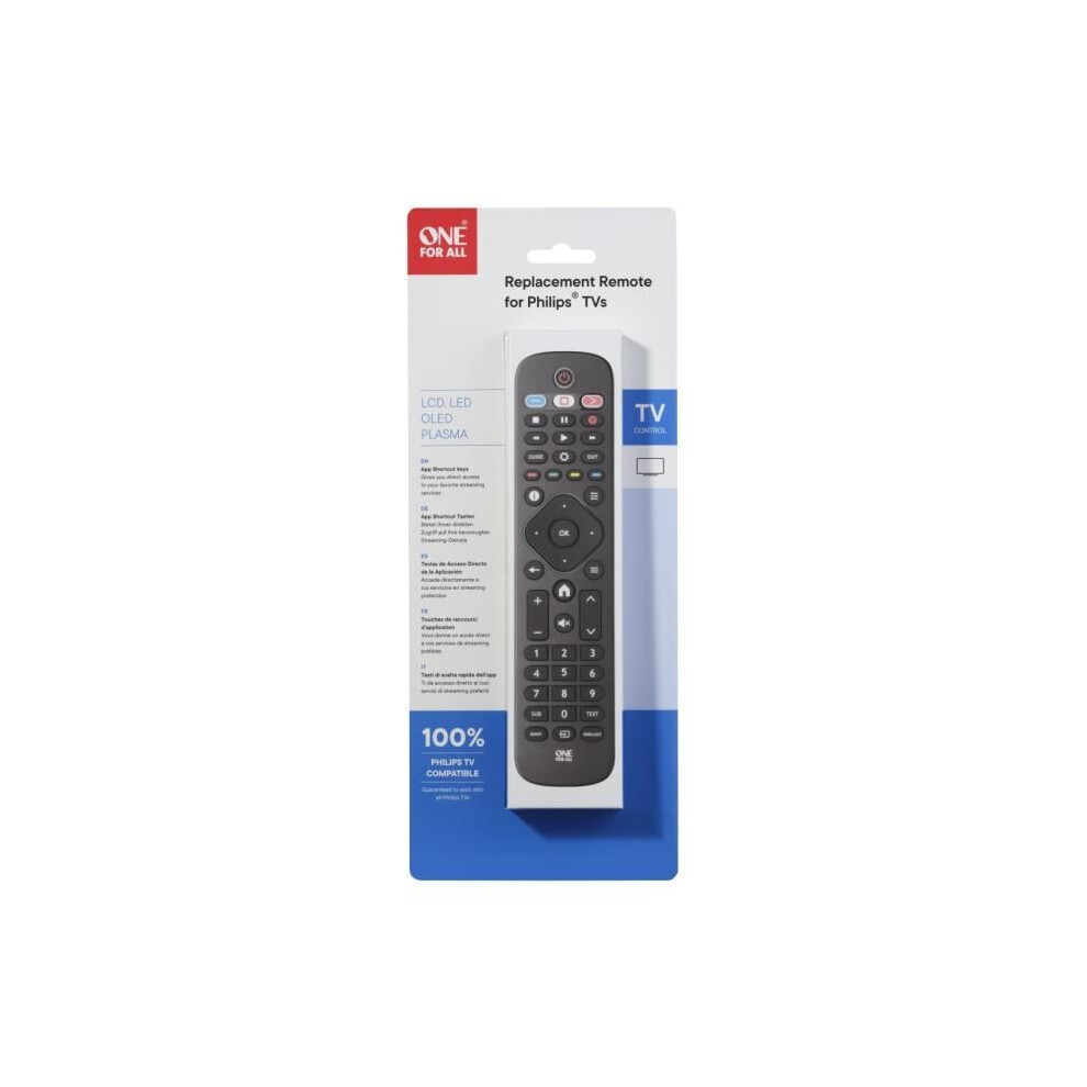 One For All Urc4913 Replacement Philips Tv Remote Control 8716184072727