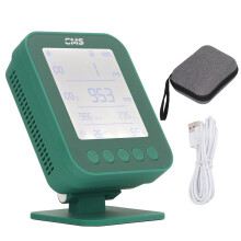 Professionele thermo-hygrometer voor binnen, 6-in-1 luchtkwaliteitsmonitor met CO2-, hoogte-, druk-, temperatuur- en vochtigheidsmeting en realtime