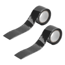 Self Fusing Silicone Waterproof Tape 2PCS for Leak Repair Hose & Pipe Black