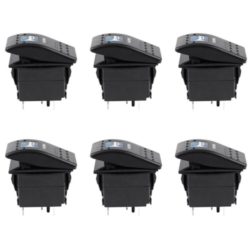 6X  Light Horn Pattern LED 12V/20A 24V/10A 5-Pin Rocker Toggle  Car Boat