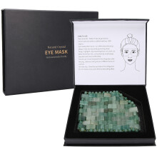 Migraine Relief Jade Eye Mask With Cooling Effect, Natural Jade Stone Weighted Mask For Anti Aging Therapy, Breathable Material Facial Treatment For