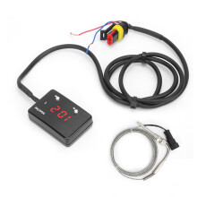 Waterproof LED Exhaust Temp Gauge for 12V Cars Adjustable Warning