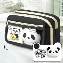 (Black) Pencil Case Pencil Case For Primary School Students For Girls Kindergarten Large Capacity Model