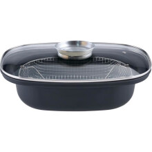 Cocotte aroma con cestello per friggere - GSW - 414593 - Acciaio al carbonio - 4 L / 32 cm - Tutti i fuochi inclusa induzione